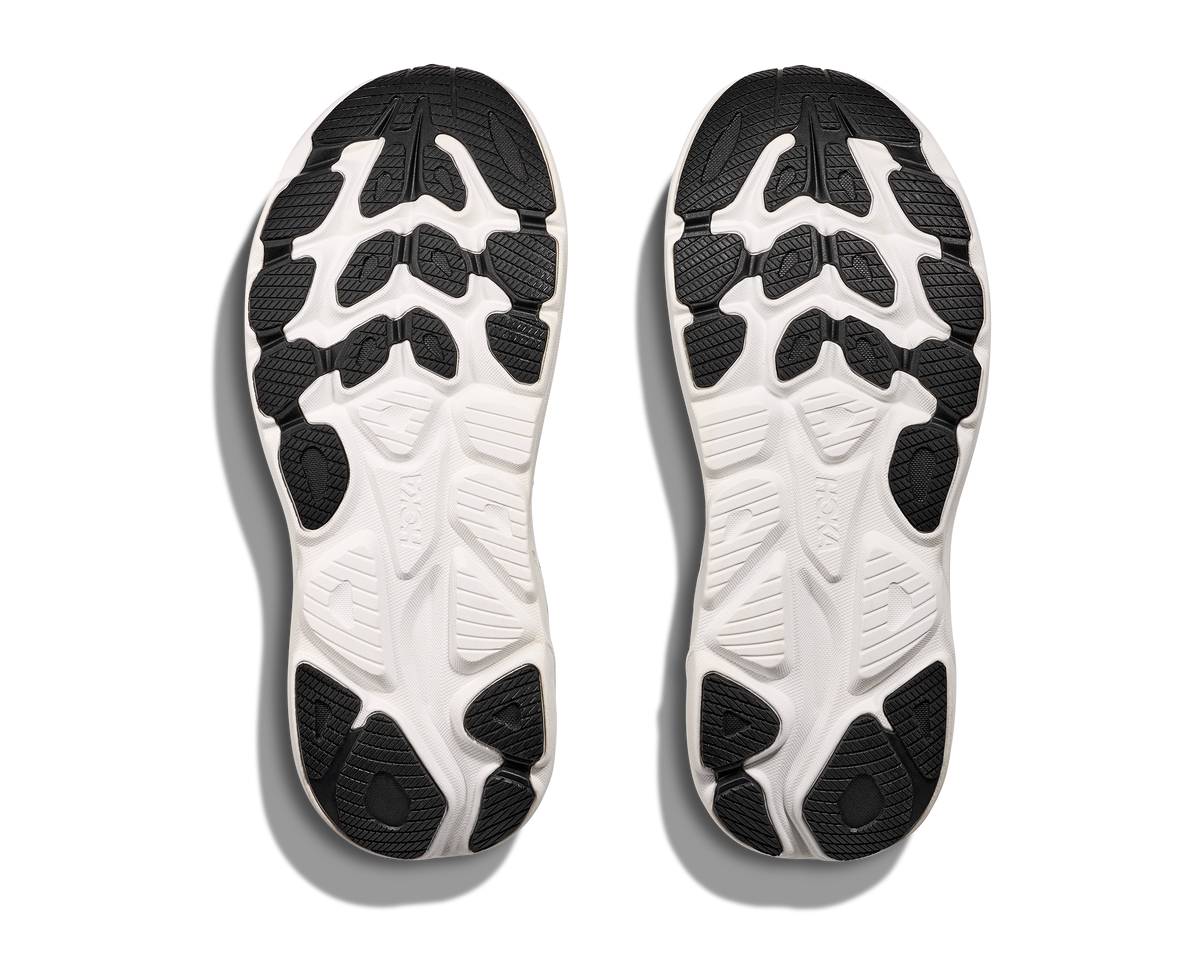 HOKA Clifton 10 Hombre Black White — suela