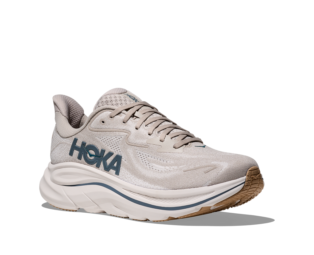 HOKA Clifton 10 Hombre Putty Grout — vista trasera