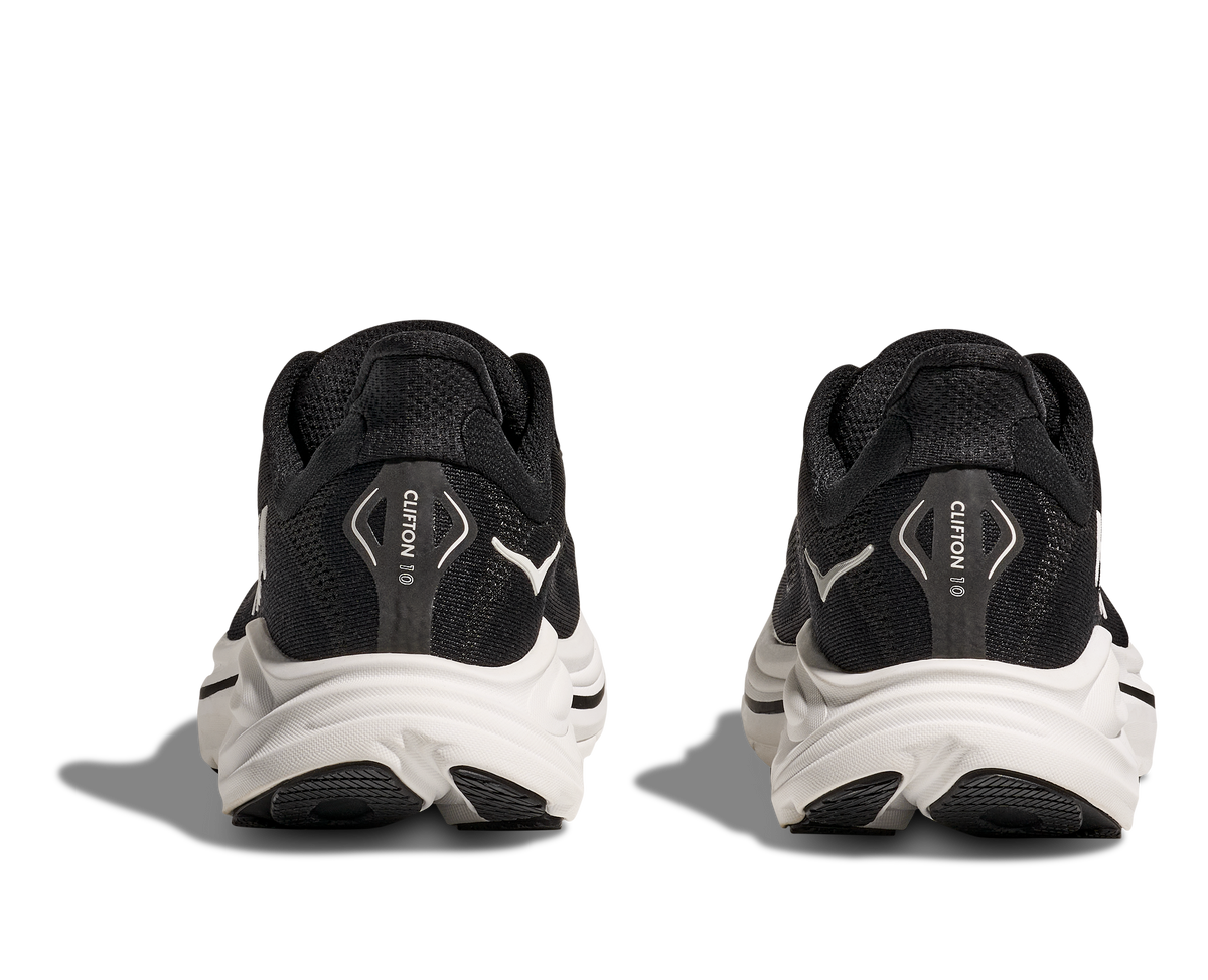 HOKA Clifton 10 Mujer Black White — vista superior