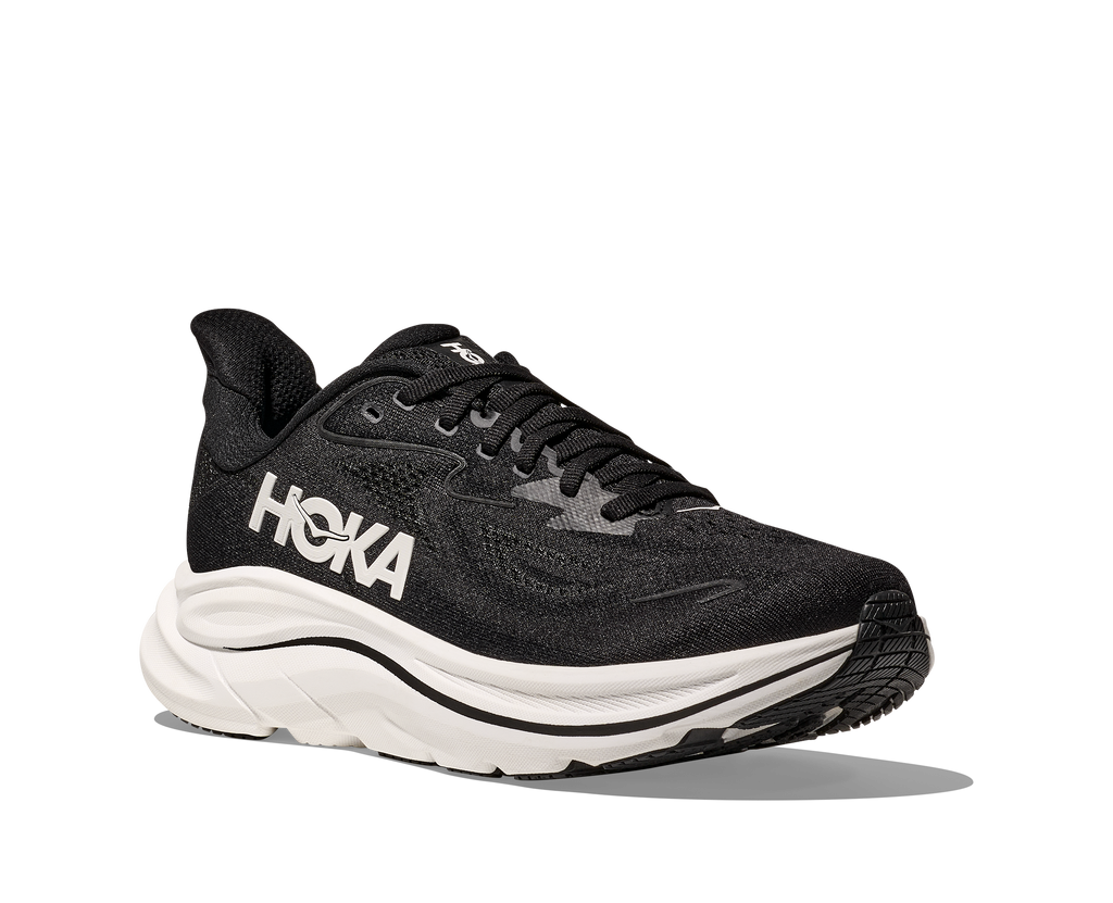 HOKA Clifton 10 Mujer Black White — vista trasera