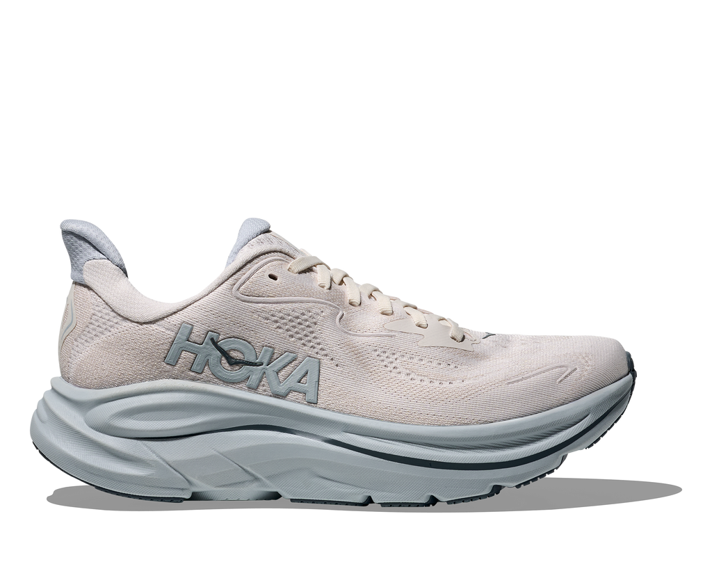 HOKA Clifton 10 Mujer Grout Mineral Blue — vista lateral