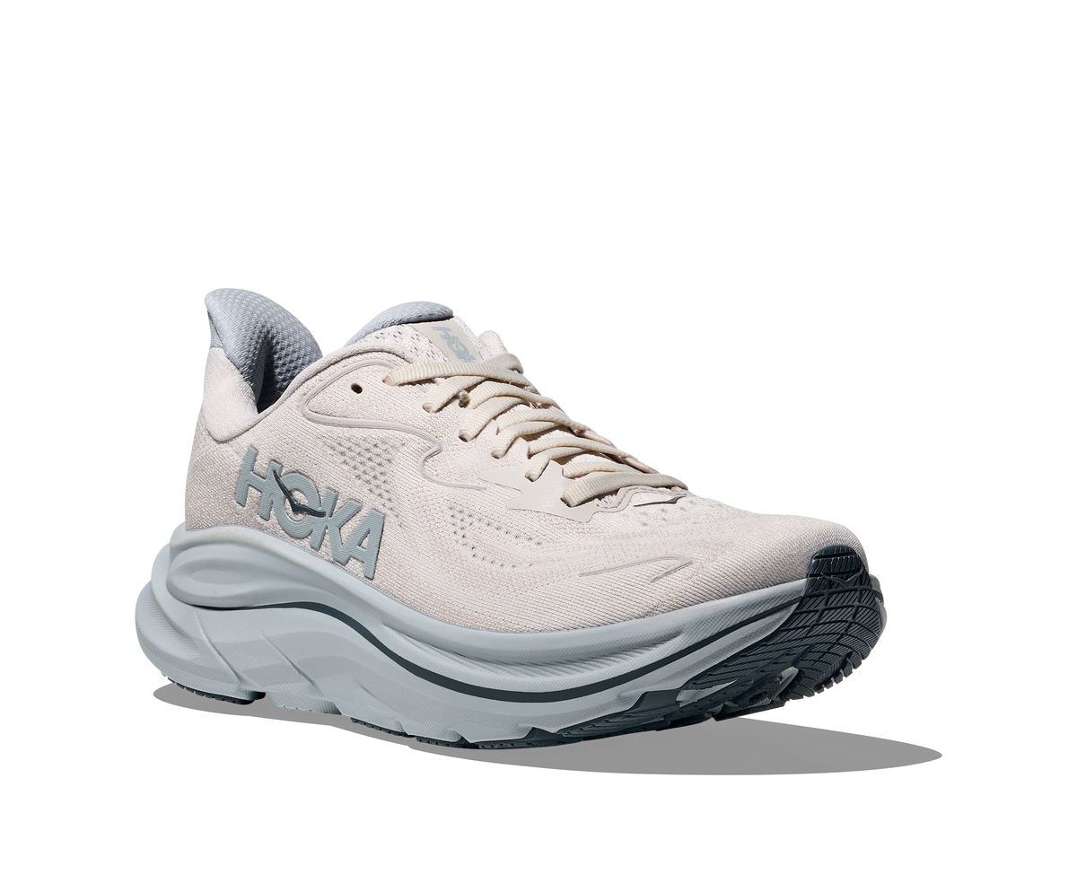 HOKA Clifton 10 Mujer Grout Mineral Blue — vista trasera
