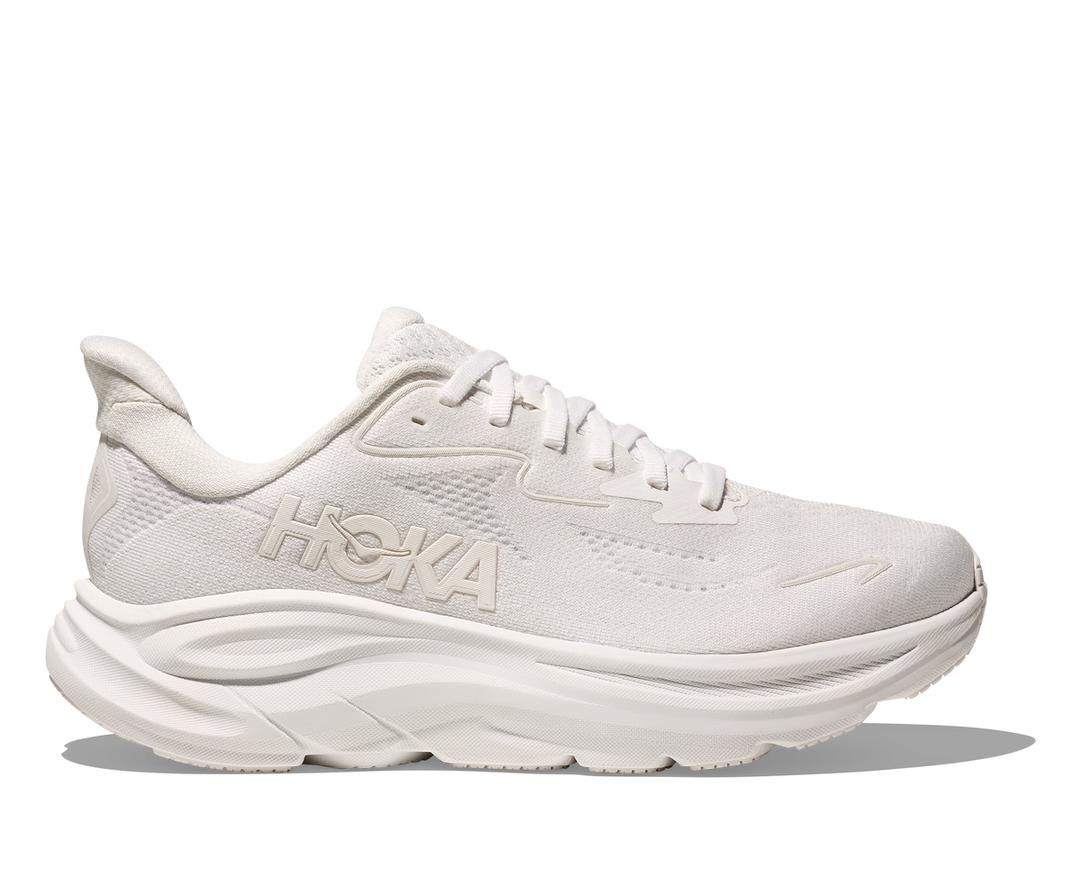 HOKA Clifton 10 Mujer White White — vista lateral
