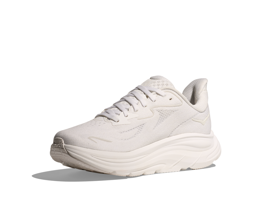 HOKA Clifton 10 Mujer White White — vista frontal
