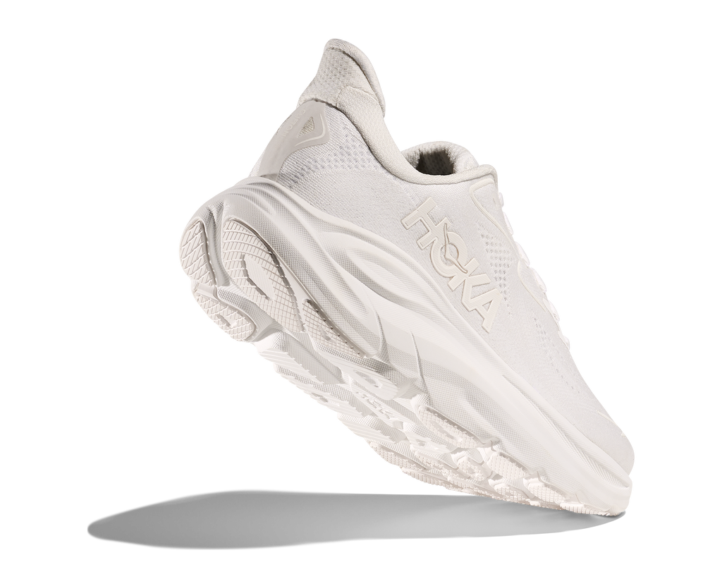HOKA Clifton 10 Mujer White White — vista tres cuartos