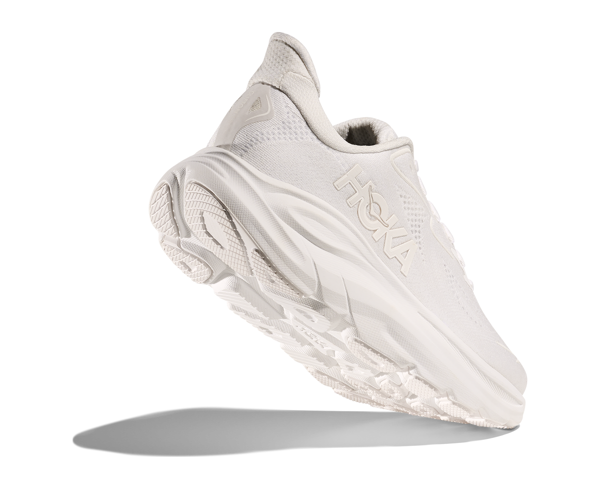 HOKA Clifton 10 Mujer White White — vista tres cuartos