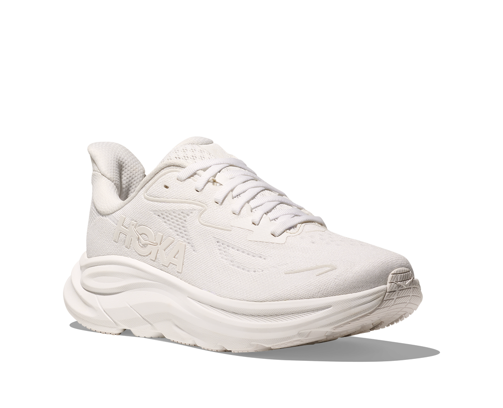 HOKA Clifton 10 Mujer White White — vista trasera