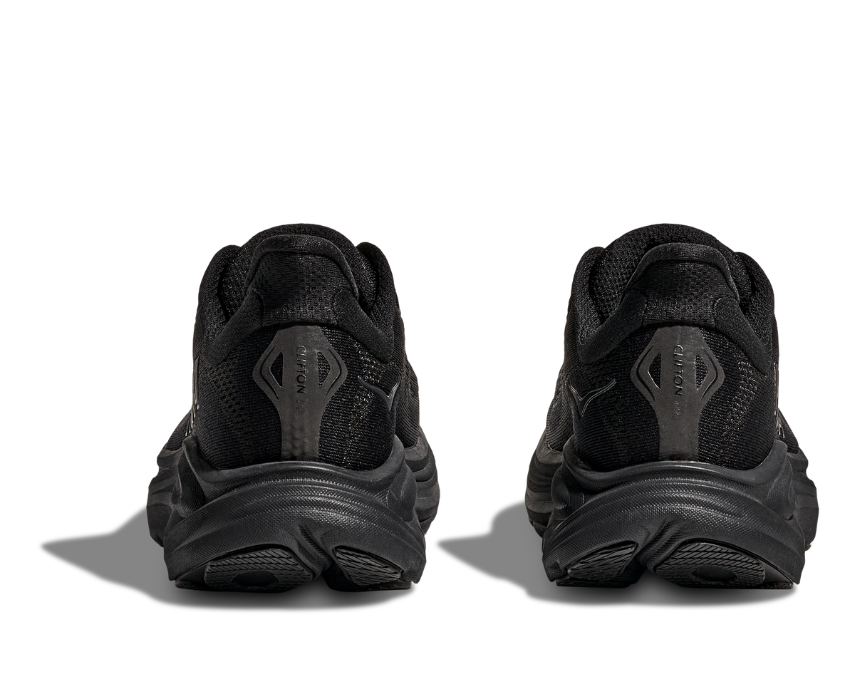HOKA Clifton 10 Wide Hombre Black Black — vista superior