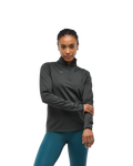 HOKA Glidetech Quarter Zip Mujer Black — vista lateral