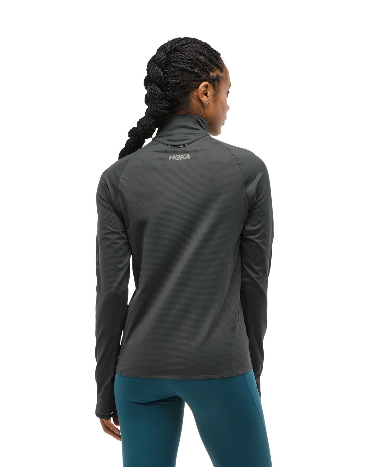 HOKA Glidetech Quarter Zip Mujer Black — vista medial