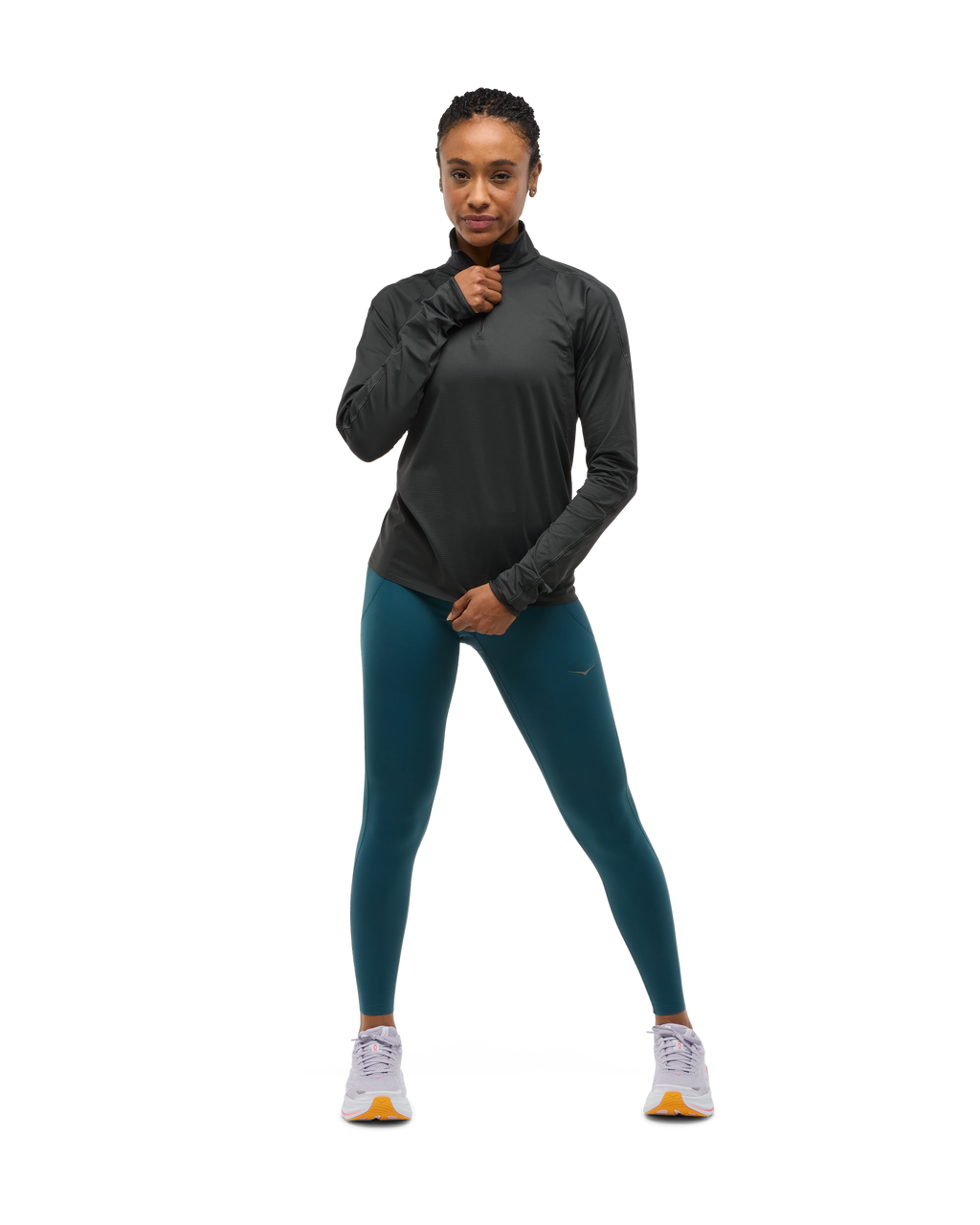 HOKA Glidetech Quarter Zip Mujer Black — vista frontal