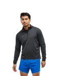 HOKA Glidetech Quarter Zip Hombre Black — vista lateral