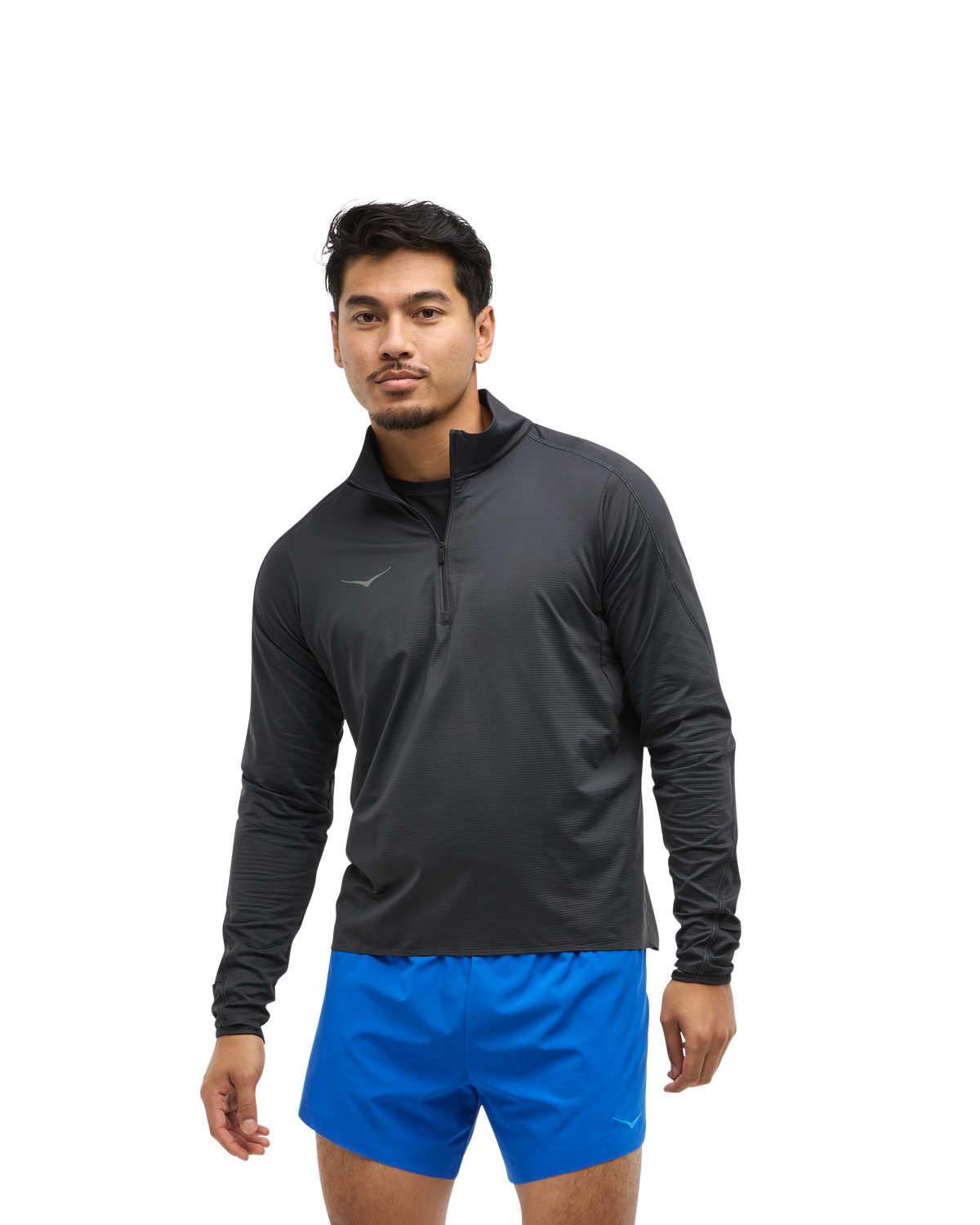 HOKA Glidetech Quarter Zip Hombre Black — vista lateral
