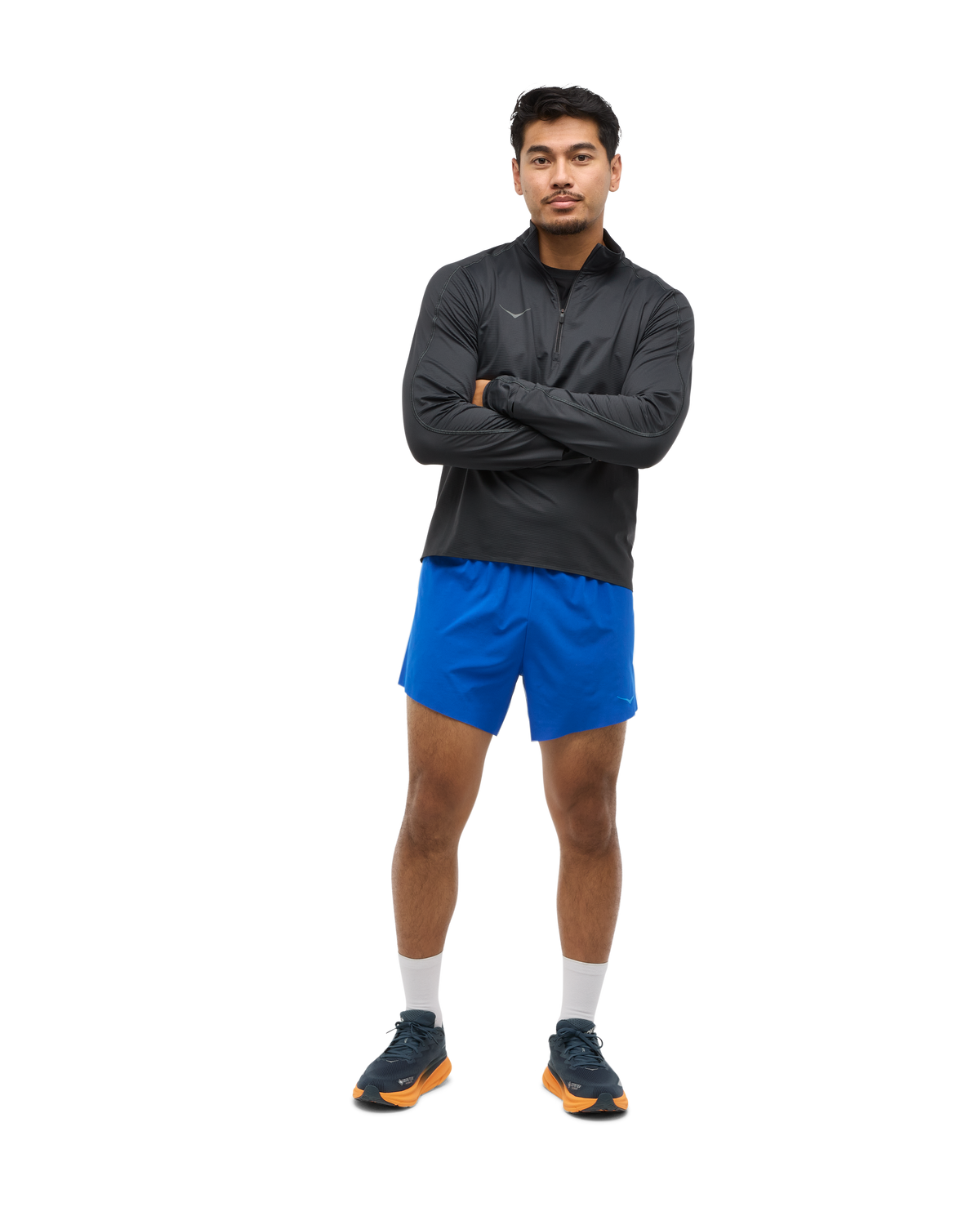 HOKA Glidetech Quarter Zip Hombre Black — vista frontal