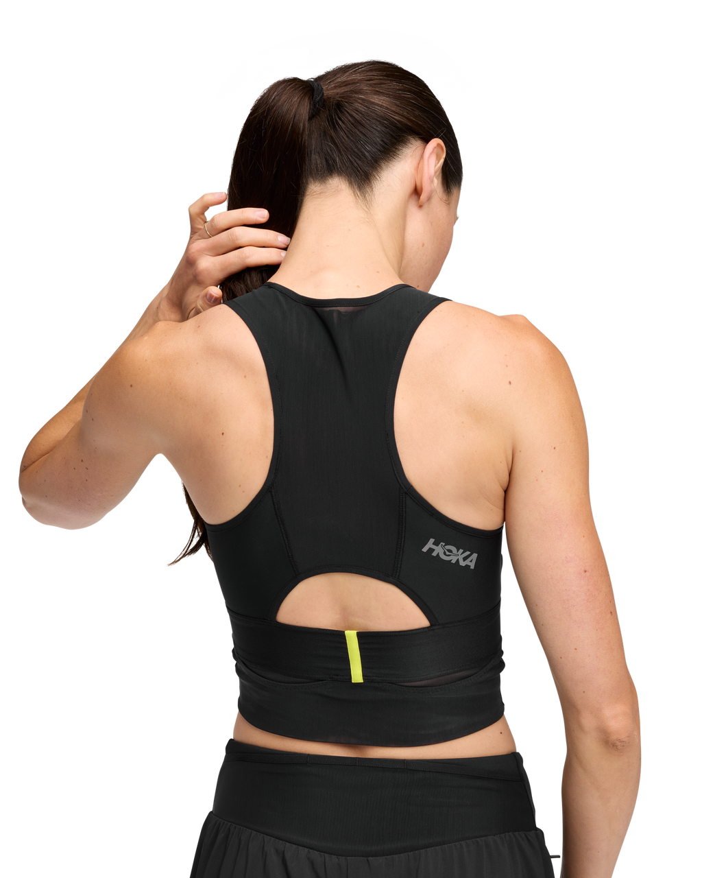 HOKA Race Day Bra Mujer Black Black — vista tres cuartos