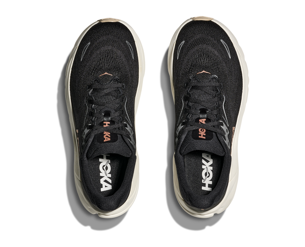 HOKA Arahi 8 Mujer Black / Rose Gold — vista medial