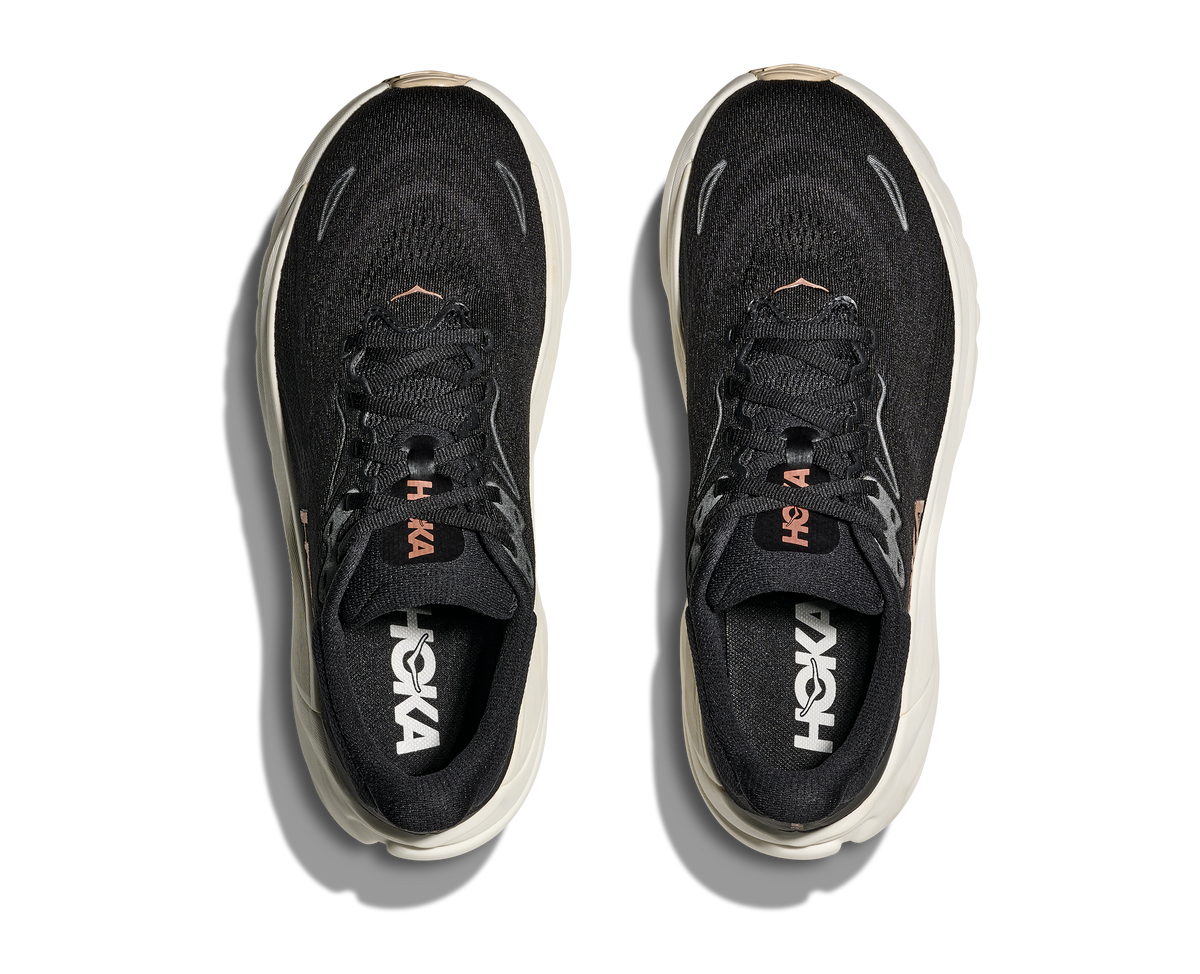 HOKA Arahi 8 Mujer Black / Rose Gold — vista medial
