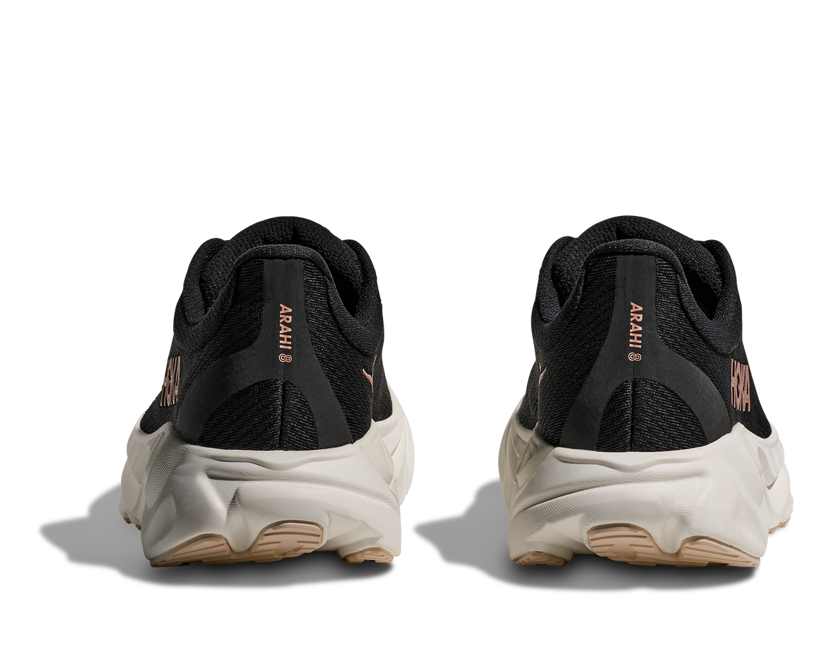 HOKA Arahi 8 Mujer Black / Rose Gold — vista superior