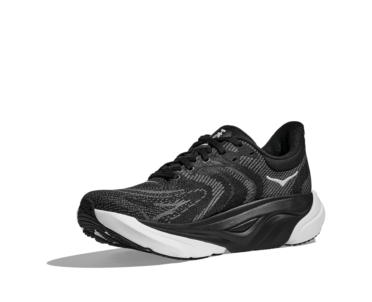HOKA Arahi 8 Mujer Black White — vista frontal