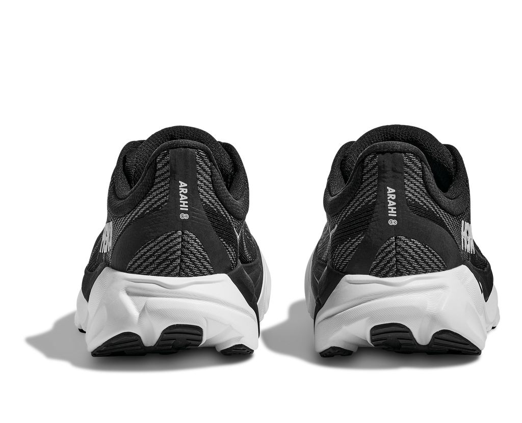 HOKA Arahi 8 Mujer Black White — vista superior