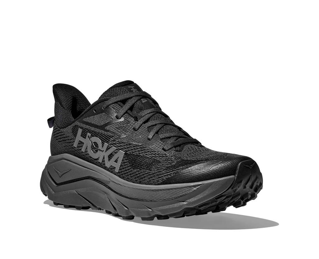 HOKA Challenger 8 Hombre Black Outer Orbit — vista trasera