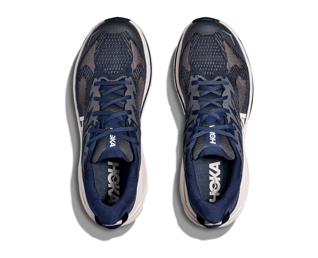 HOKA Challenger 8 Hombre Midnight Blue / Grout — vista medial