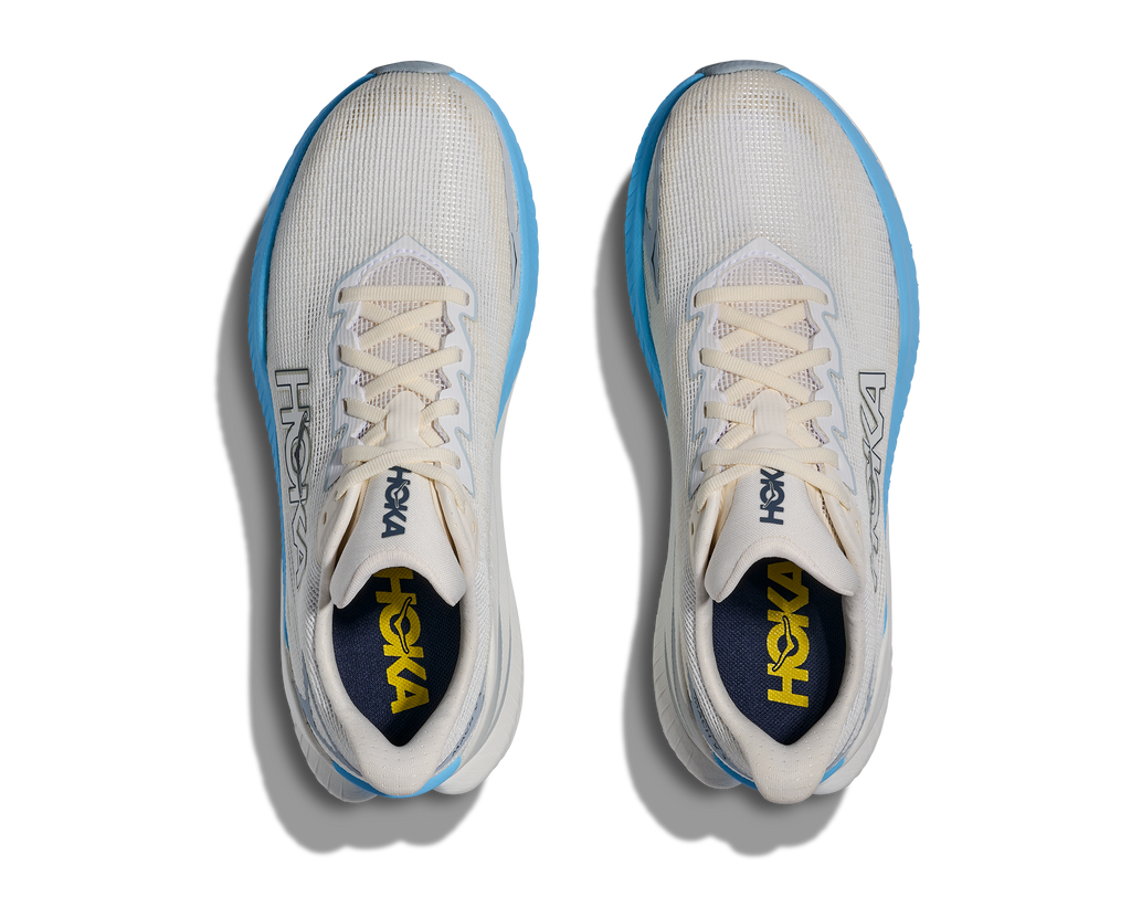 HOKA Mach X 3 Mujer White / Alabaster — vista medial