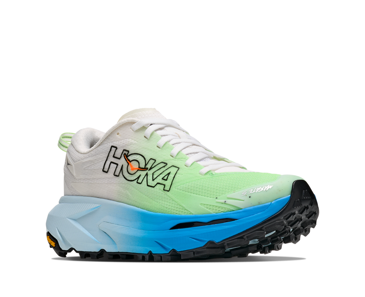 HOKA Mafate 5 Mujer Frost / Tart Apple — vista trasera