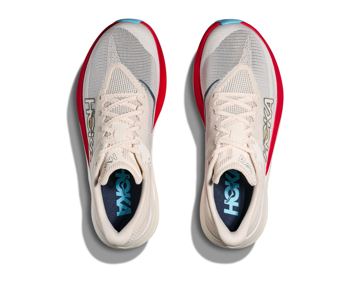 HOKA Rocket X 3 Unisex Alabaster / Frost — vista medial