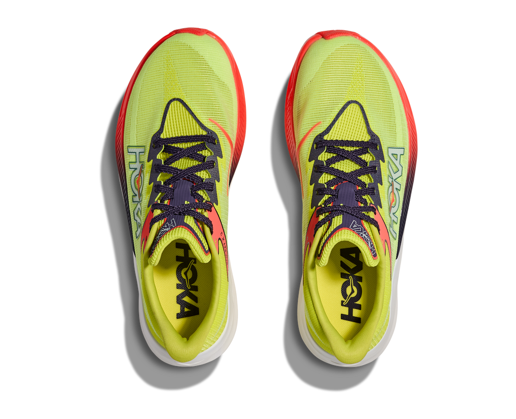 HOKA Rocket X 3 Unisex Neon Yuzu / Squid Ink — vista medial