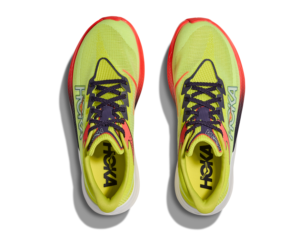 HOKA Rocket X 3 Unisex Neon Yuzu / Squid Ink — vista medial