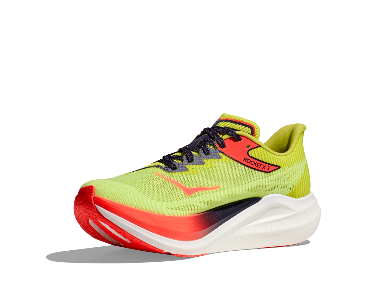 HOKA Rocket X 3 Unisex Neon Yuzu / Squid Ink — vista frontal