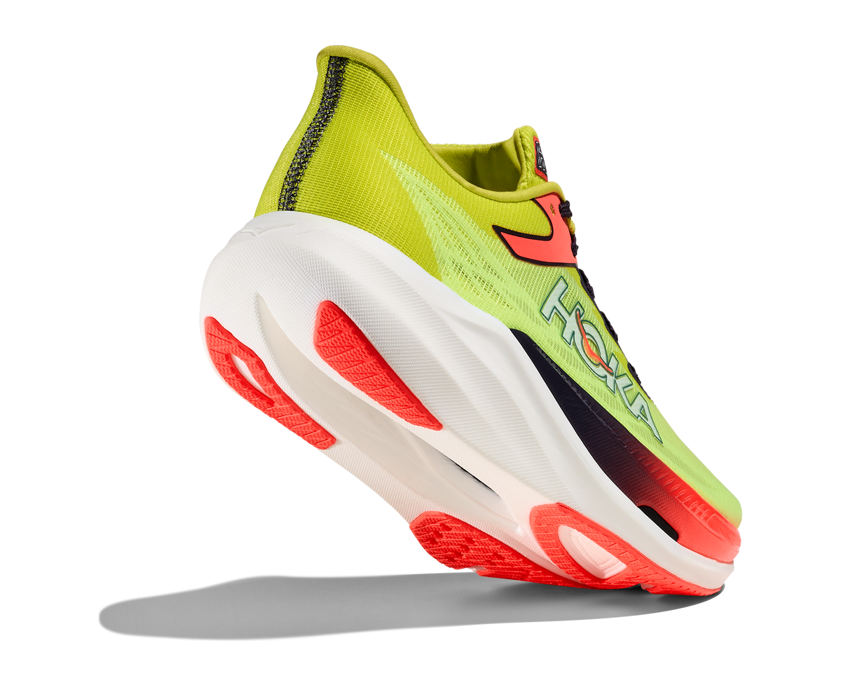 HOKA Rocket X 3 Unisex Neon Yuzu / Squid Ink — vista tres cuartos