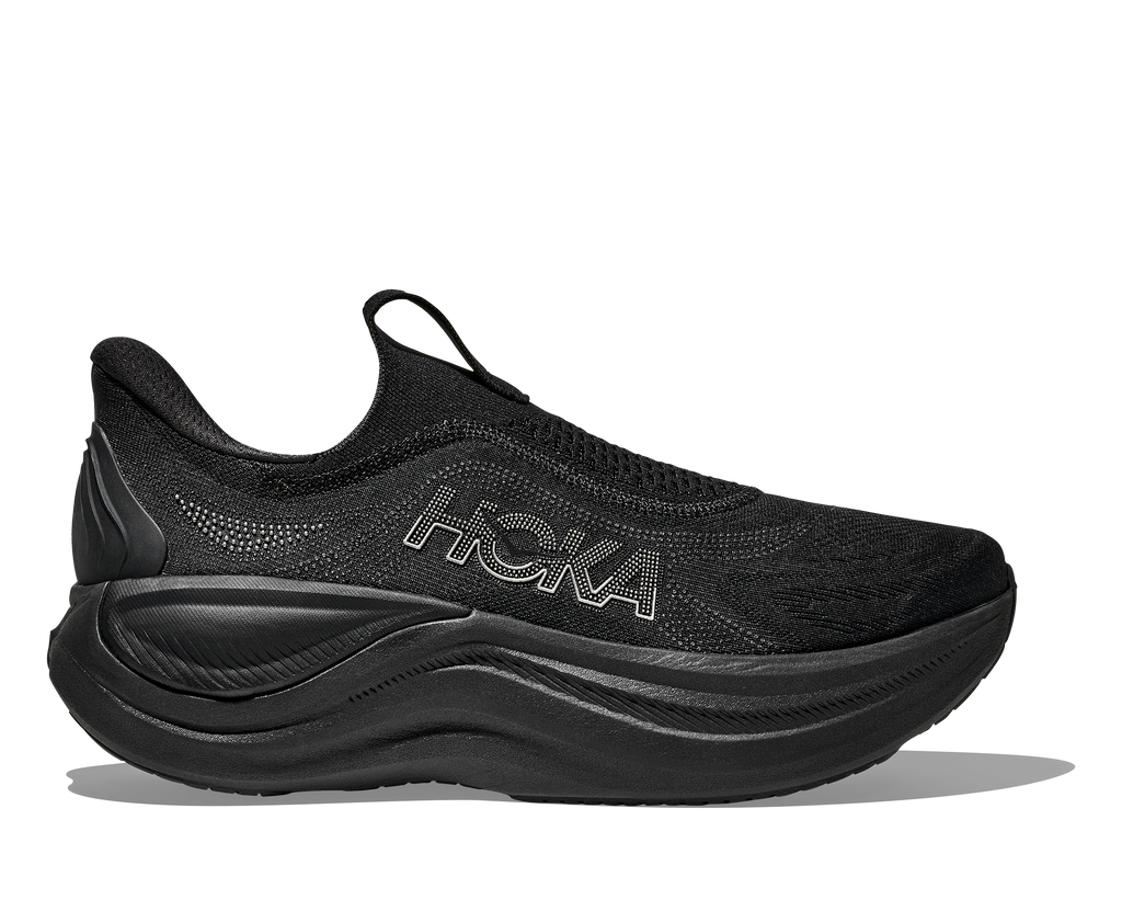 HOKA Skyward Laceless Hombre Black Black — vista lateral