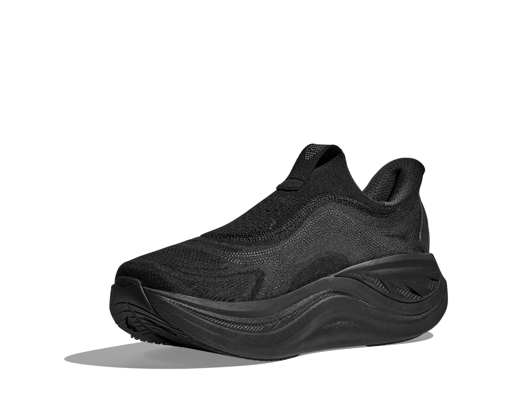 HOKA Skyward Laceless Hombre Black Black — vista frontal