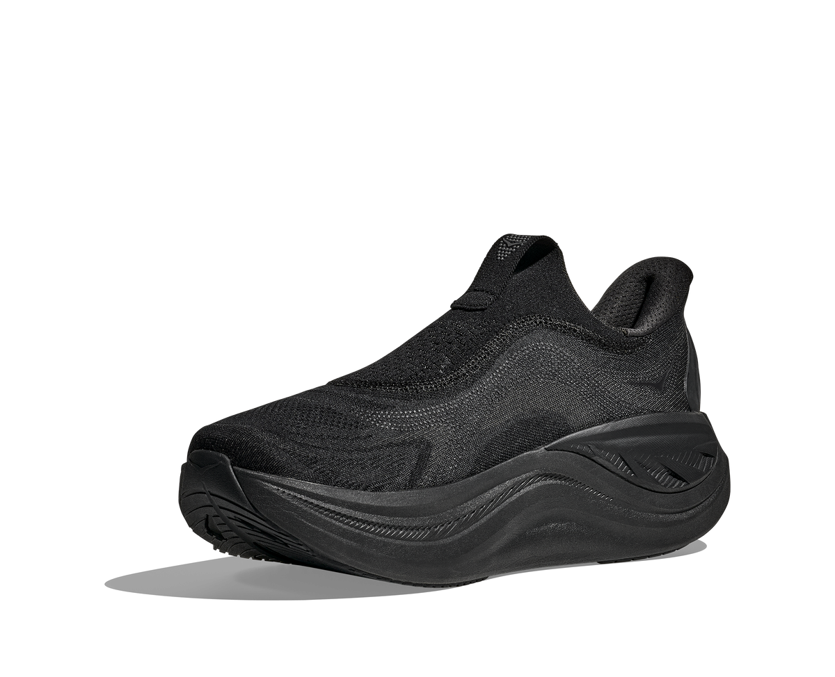 HOKA Skyward Laceless Hombre Black Black — vista frontal