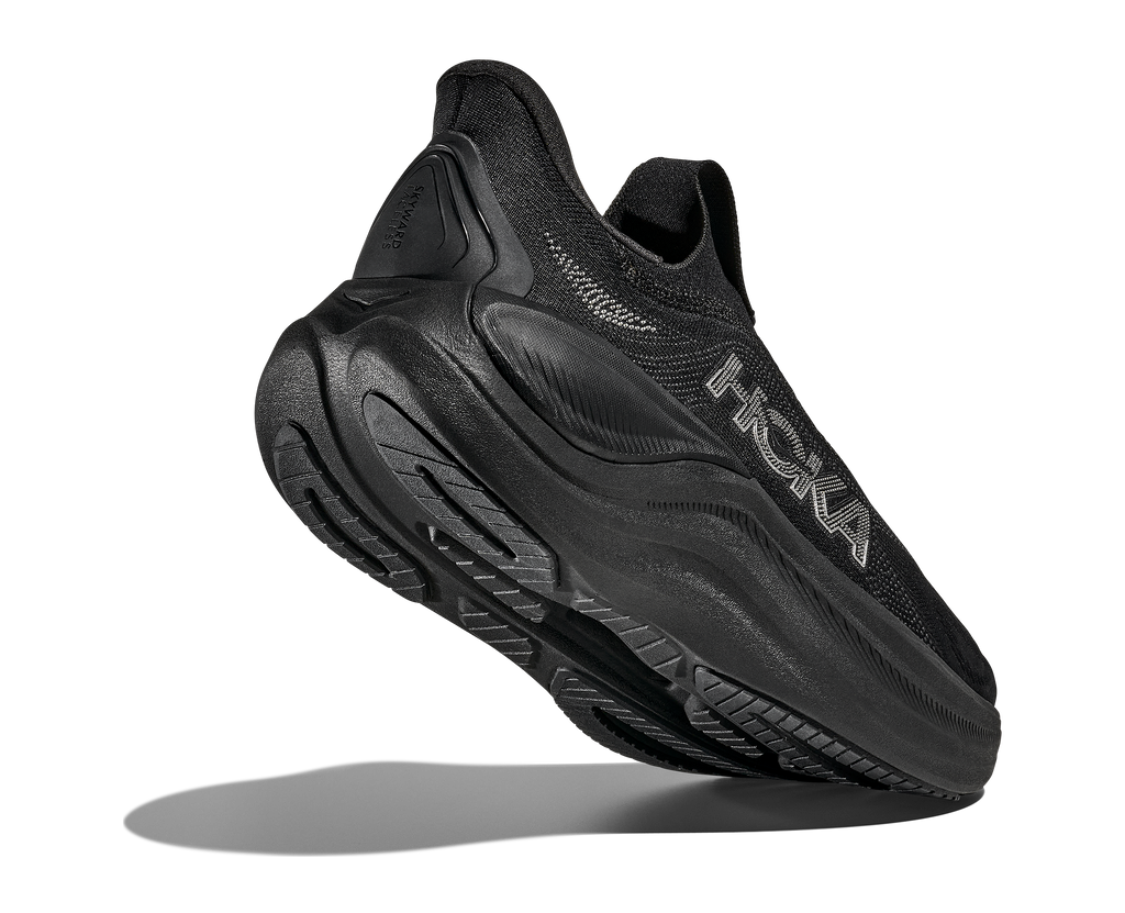 HOKA Skyward Laceless Hombre Black Black — vista tres cuartos