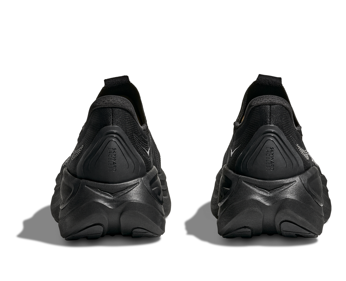 HOKA Skyward Laceless Hombre Black Black — vista superior