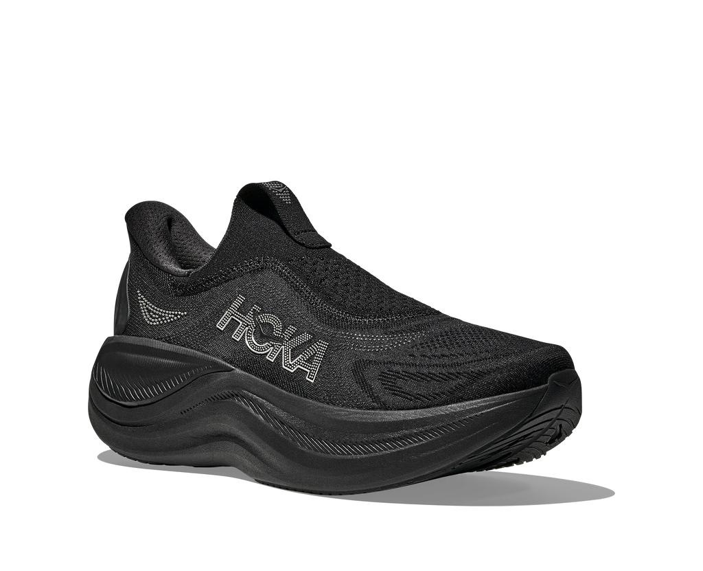 HOKA Skyward Laceless Hombre Black Black — vista trasera