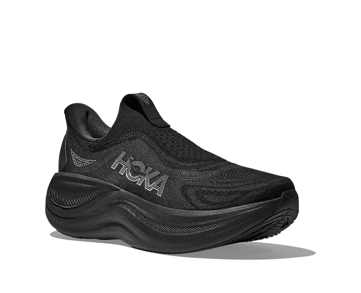 HOKA Skyward Laceless Hombre Black Black — vista trasera