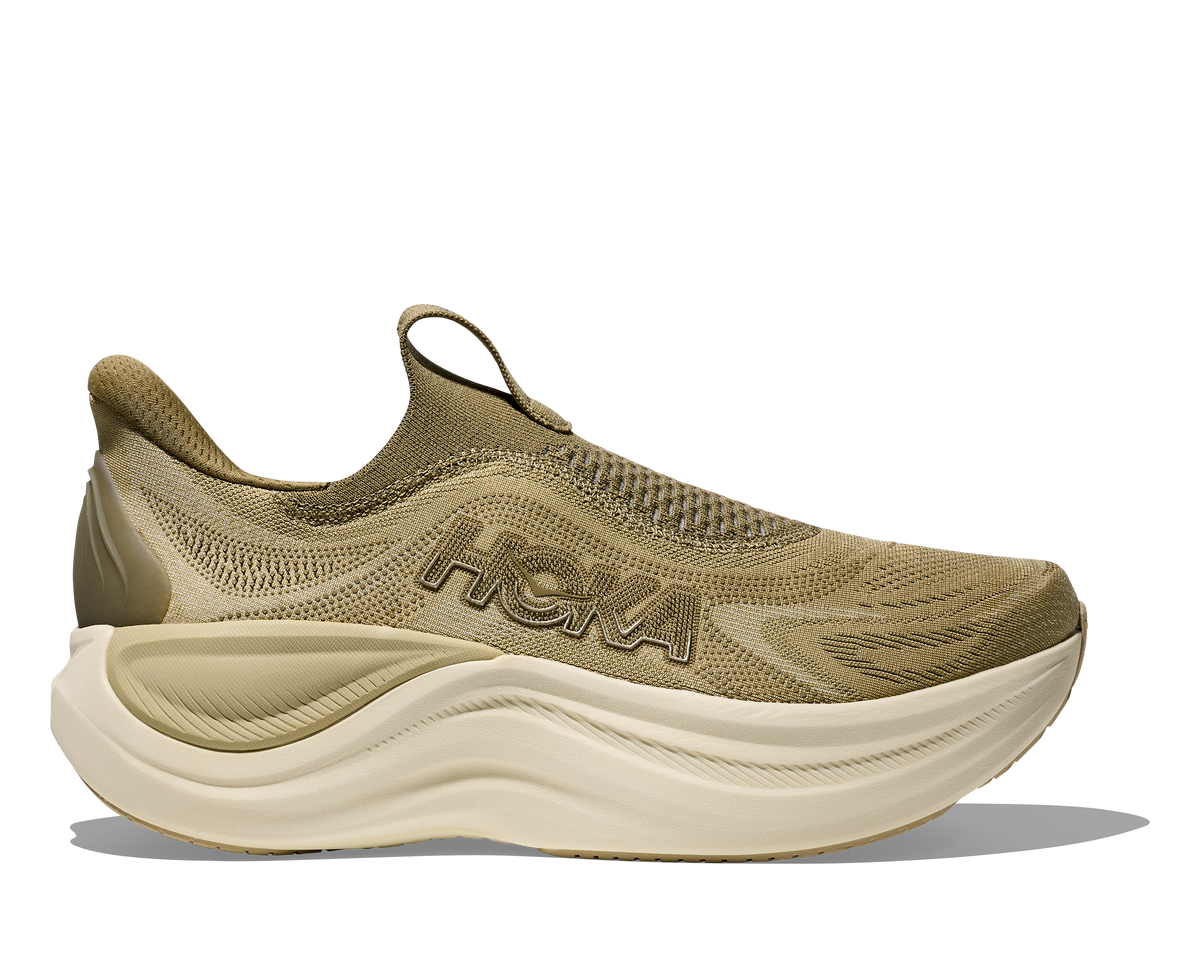 HOKA Skyward Laceless Hombre Grassland Wild Mushroom — vista lateral