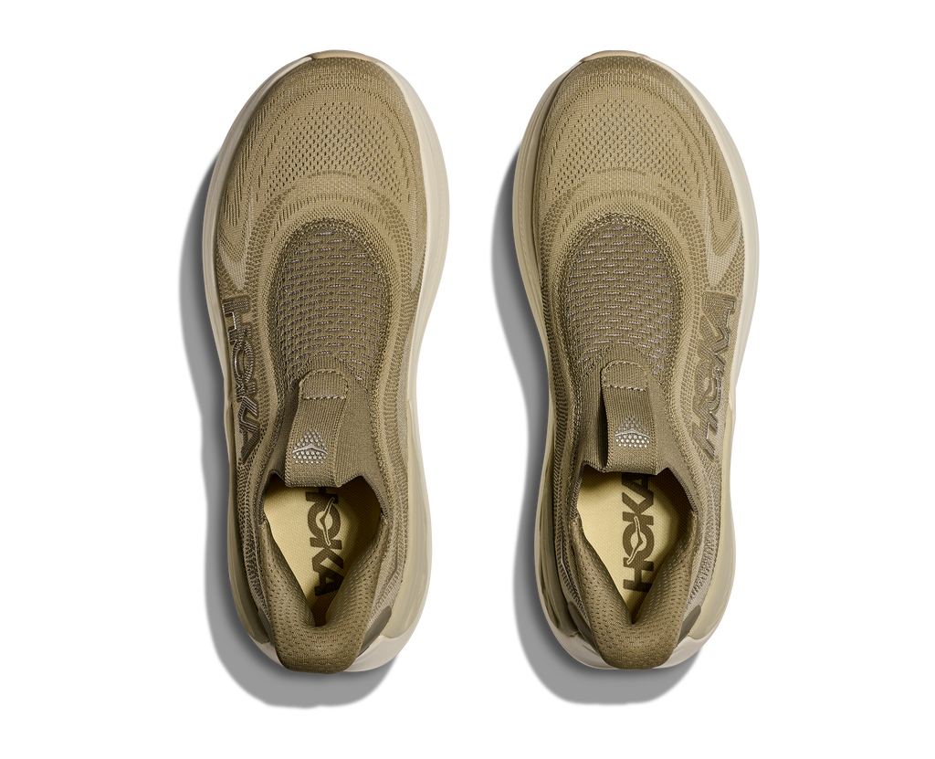 HOKA Skyward Laceless Hombre Grassland Wild Mushroom — vista medial