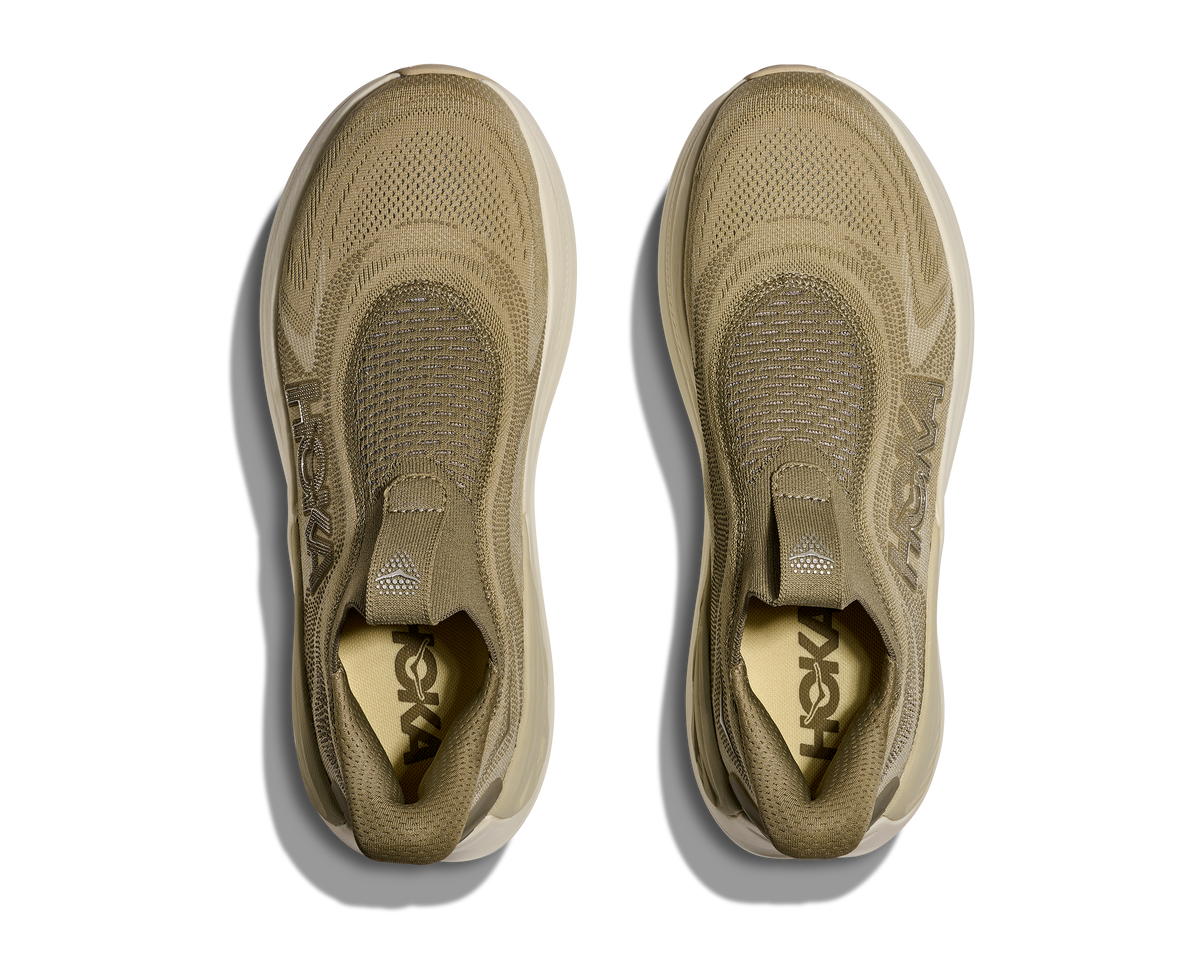 HOKA Skyward Laceless Hombre Grassland Wild Mushroom — vista medial