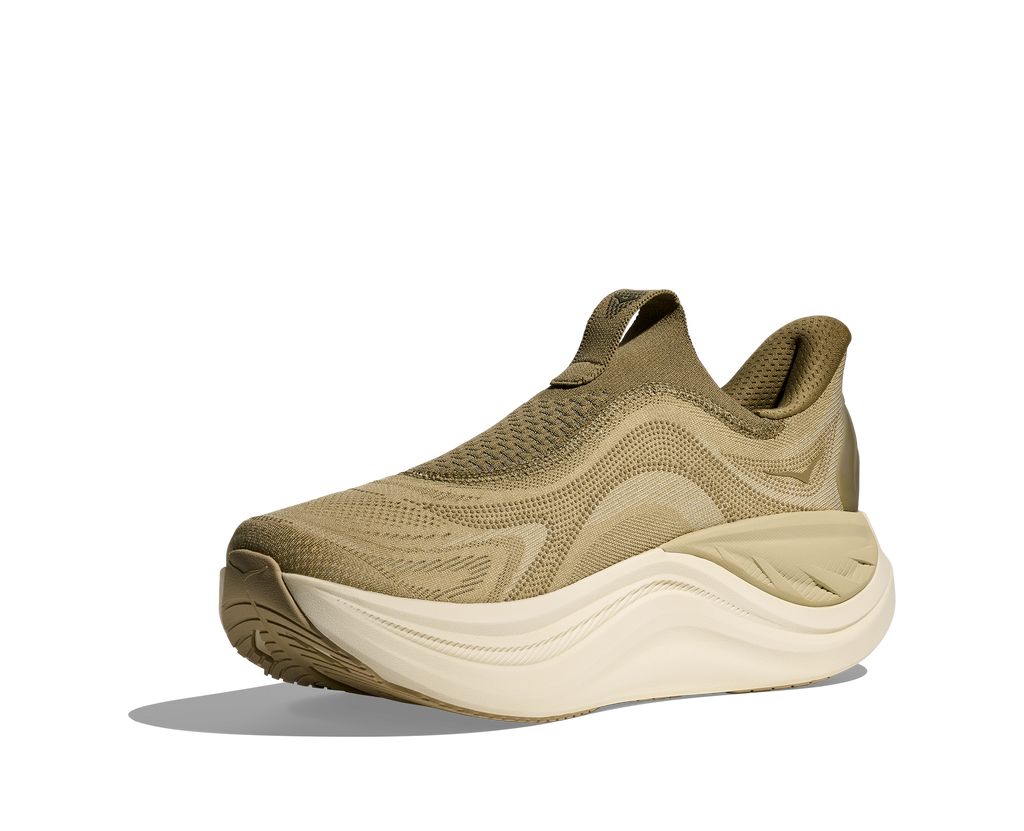 HOKA Skyward Laceless Hombre Grassland Wild Mushroom — vista frontal