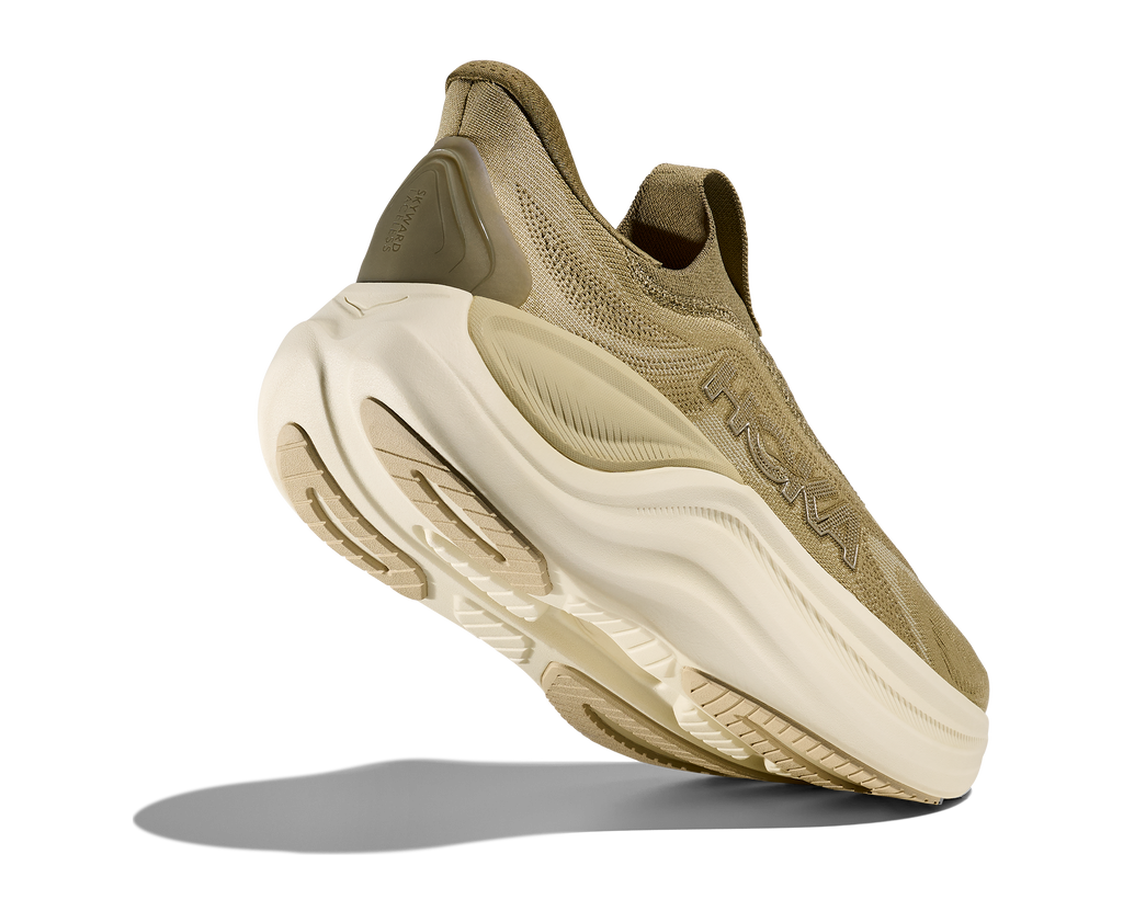 HOKA Skyward Laceless Hombre Grassland Wild Mushroom — vista tres cuartos