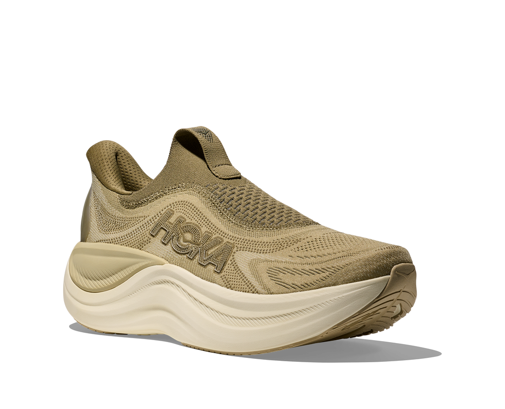 HOKA Skyward Laceless Hombre Grassland Wild Mushroom — vista trasera