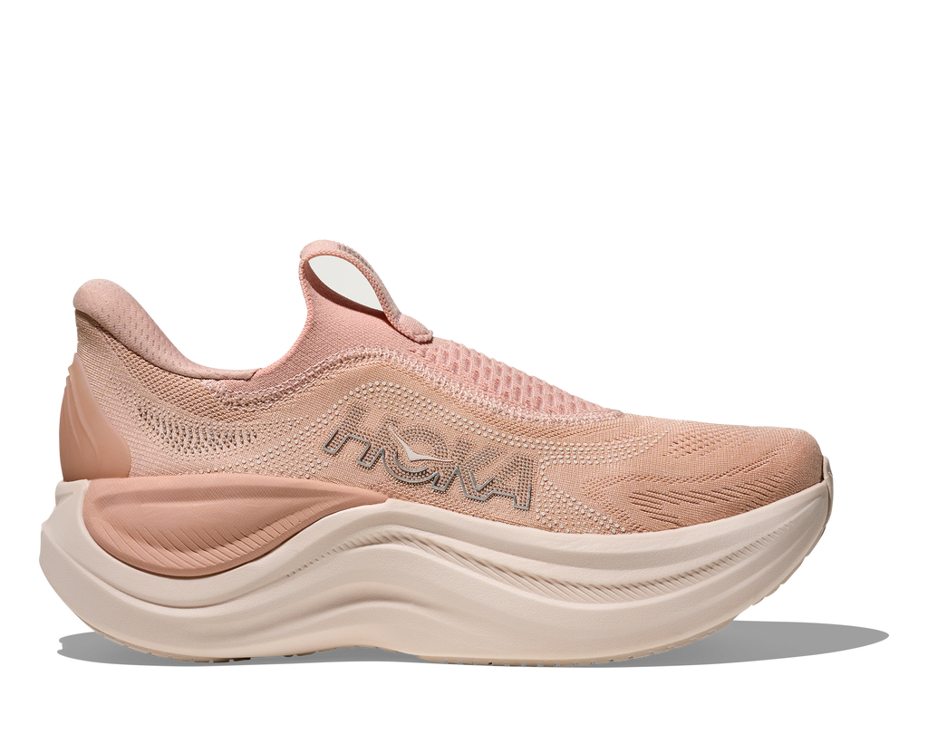 HOKA Skyward Laceless Mujer Rose Latte Rose Cream — vista lateral