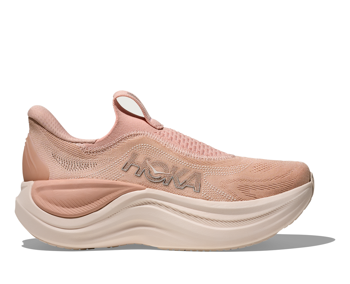 HOKA Skyward Laceless Mujer Rose Latte Rose Cream — vista lateral