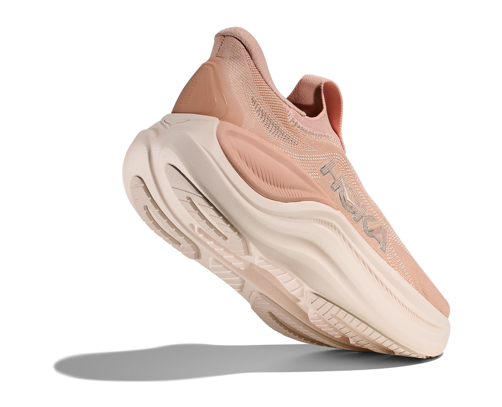 HOKA Skyward Laceless Mujer Rose Latte Rose Cream — vista tres cuartos