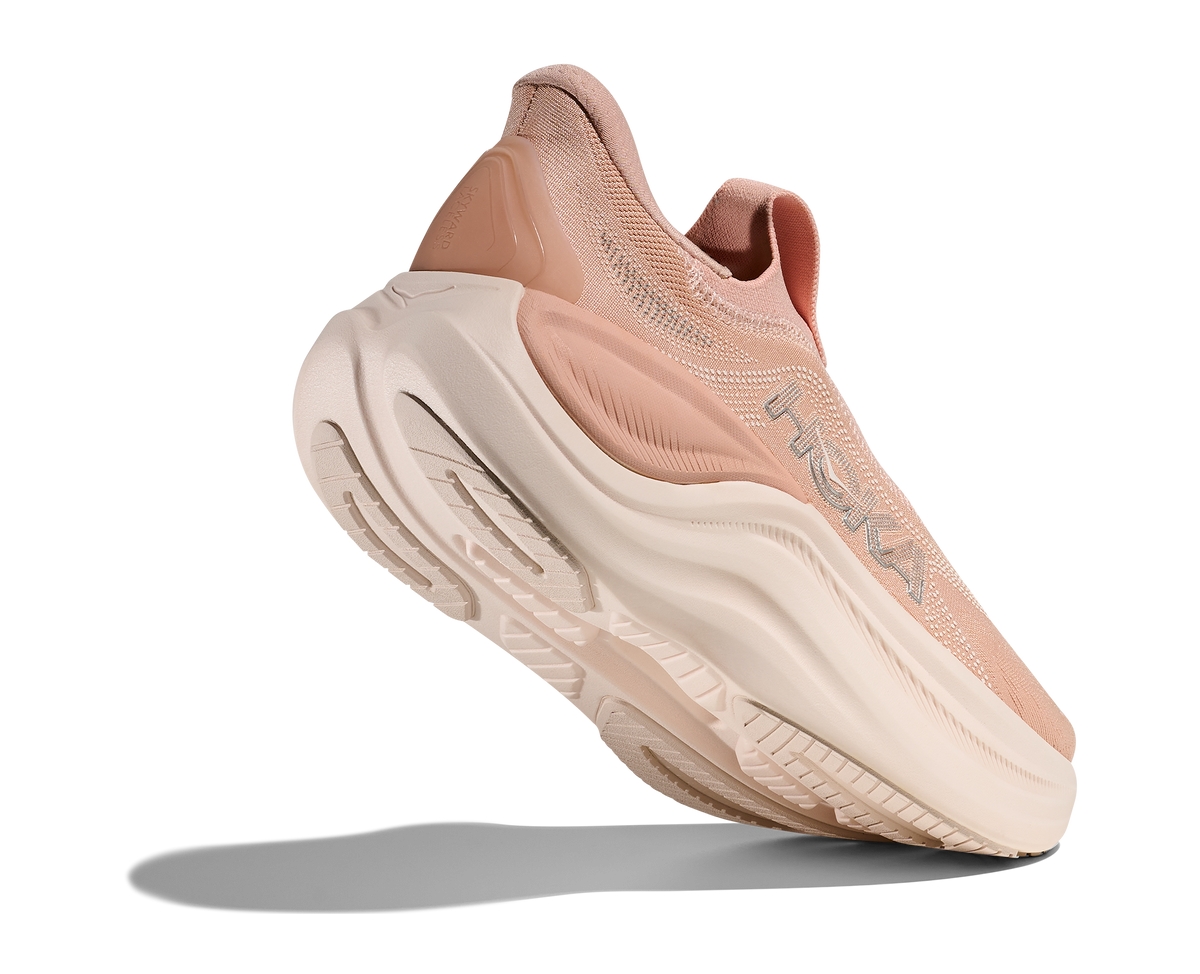 HOKA Skyward Laceless Mujer Rose Latte Rose Cream — vista tres cuartos